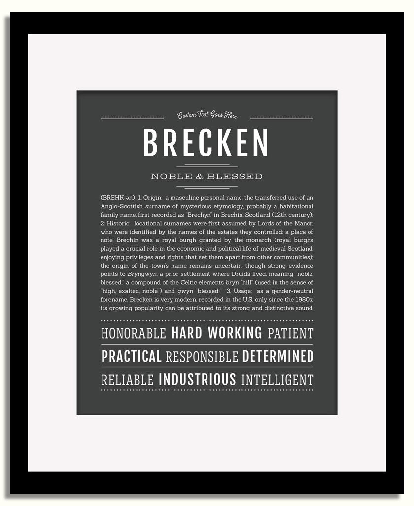 Frame Options | Charcoal Gray | Black Frame, Matted