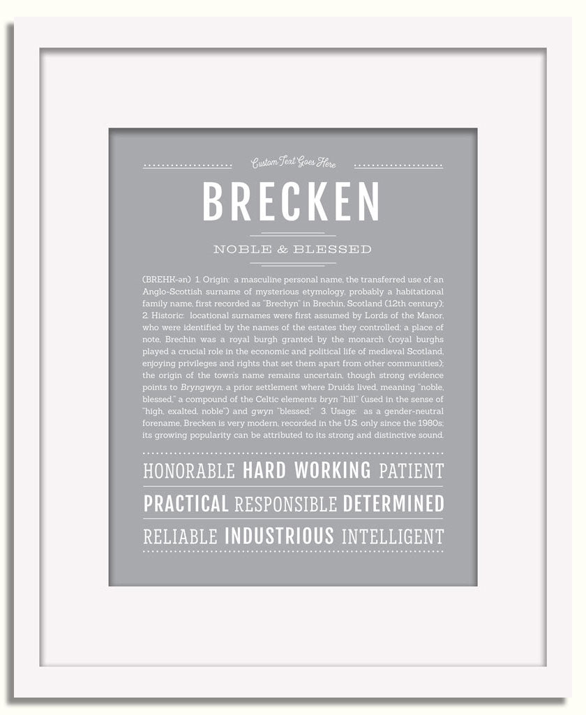 Frame Options | Light Gray | White Frame, Matted