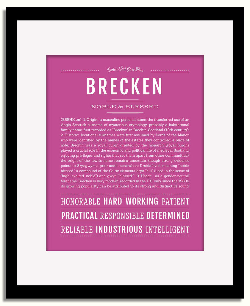 Frame Options | Dark Pink | Black Frame, Matted