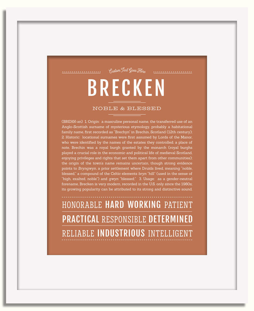 Frame Options | Terra Cotta | White Frame, Matted