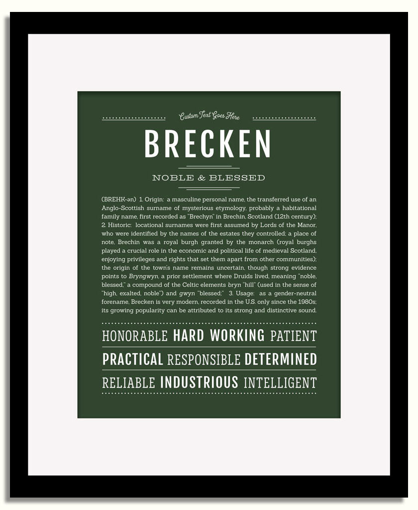 Frame Options | Deep Forest | Black Frame, Matted