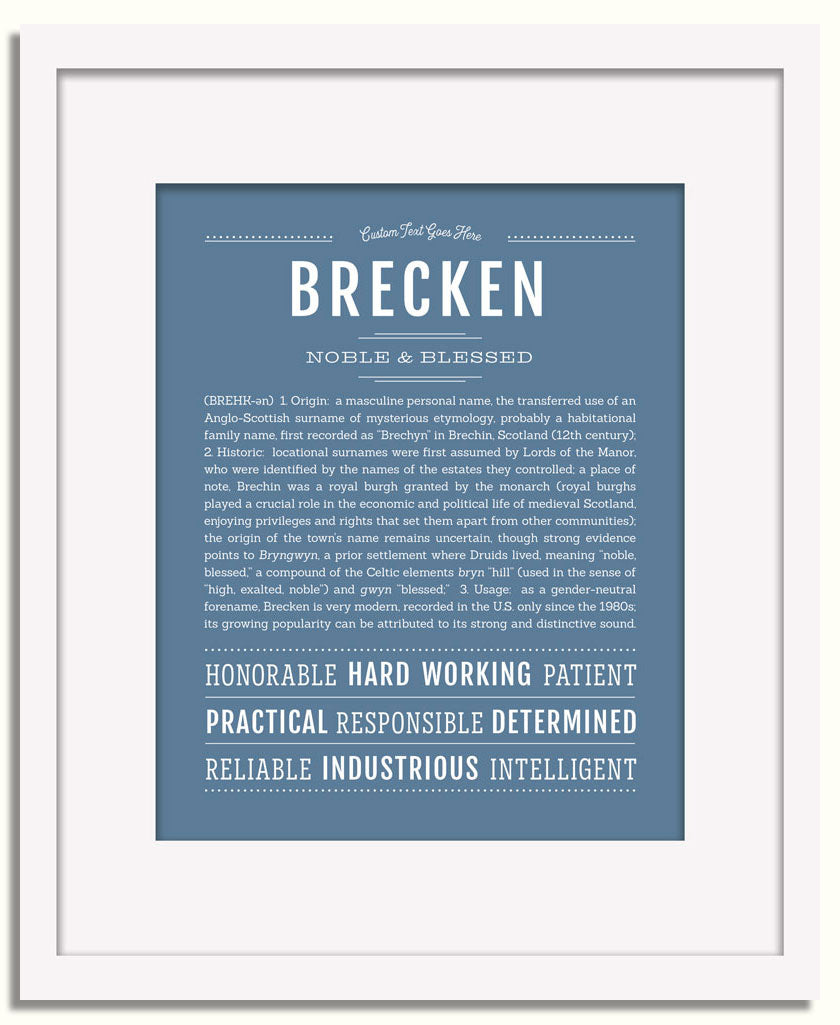 Frame Options | Steele Blue | White Frame, Matted