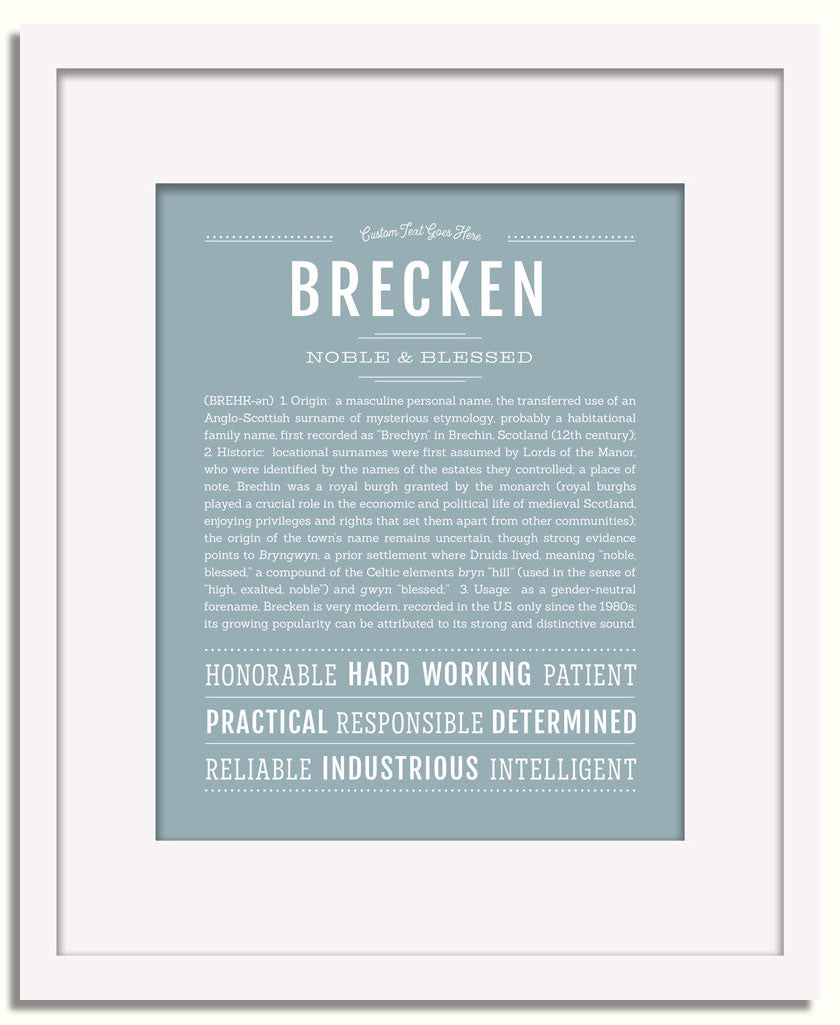 Frame Options | Powder Blue | White Frame, Matted
