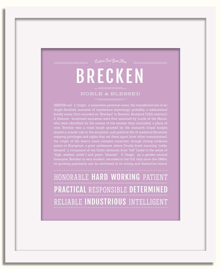 Frame Options | Lilac | White Frame, Matted