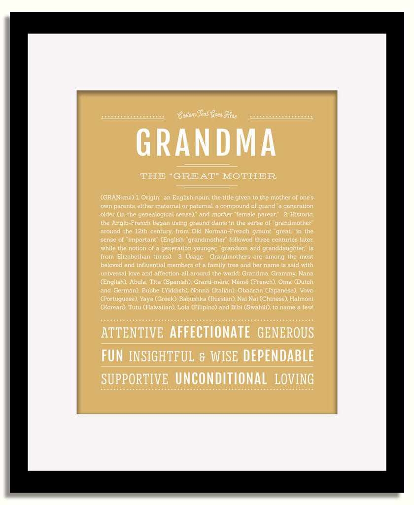 Frame Options | Matte Gold | Black Frame, Matted