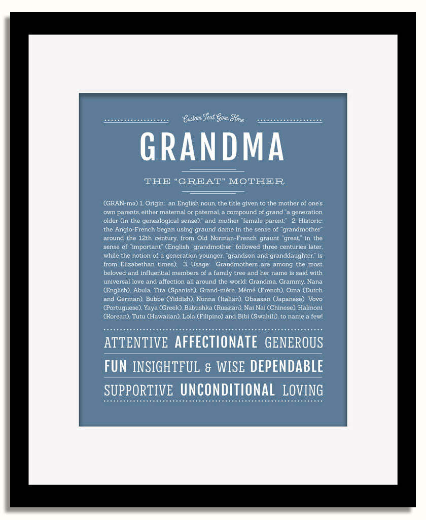 Frame Options | Steele Blue | Black Frame, Matted