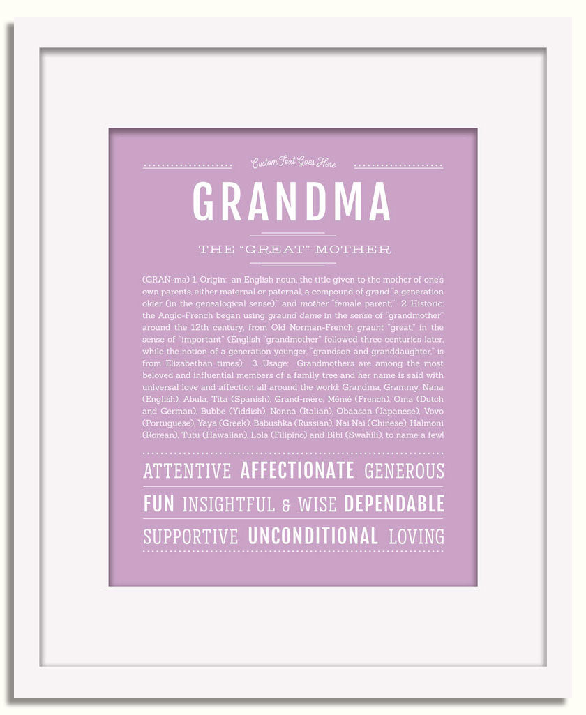 Frame Options | Lilac | White Frame, Matted