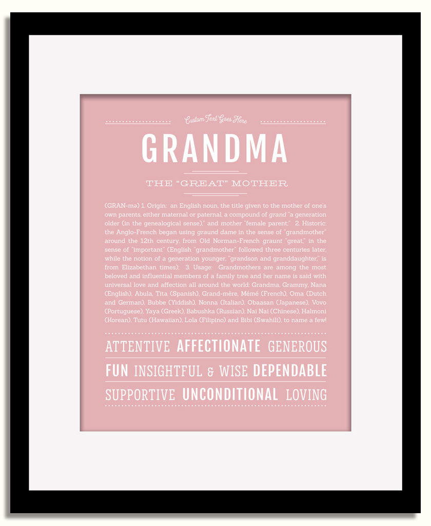Frame Options | Dusty Rose | Black Frame, Matted