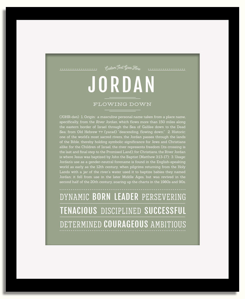 Frame Options | Sage | Black Frame, Matted