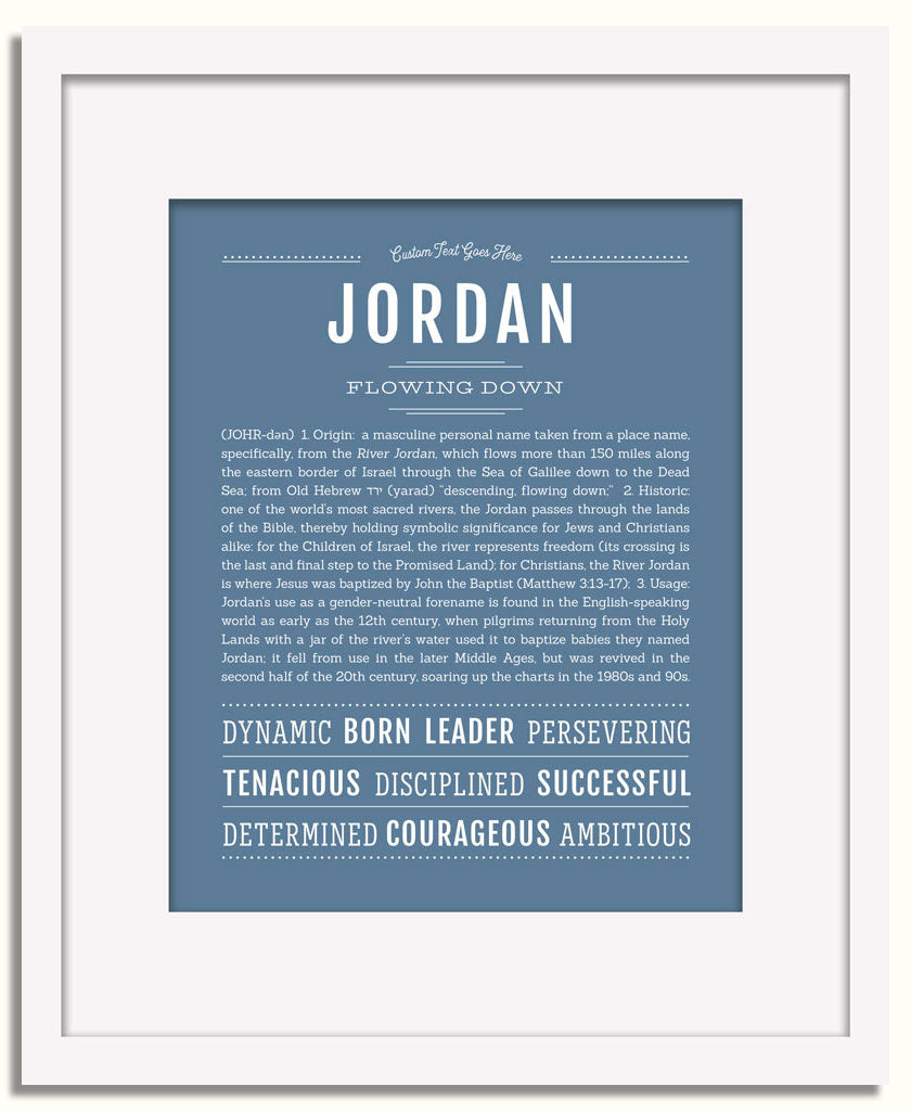 Frame Options | Steele Blue | White Frame, Matted