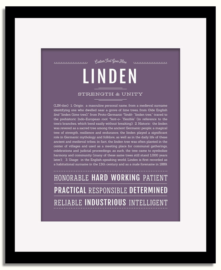 Frame Options | Deep Purple | Black Frame, Matted