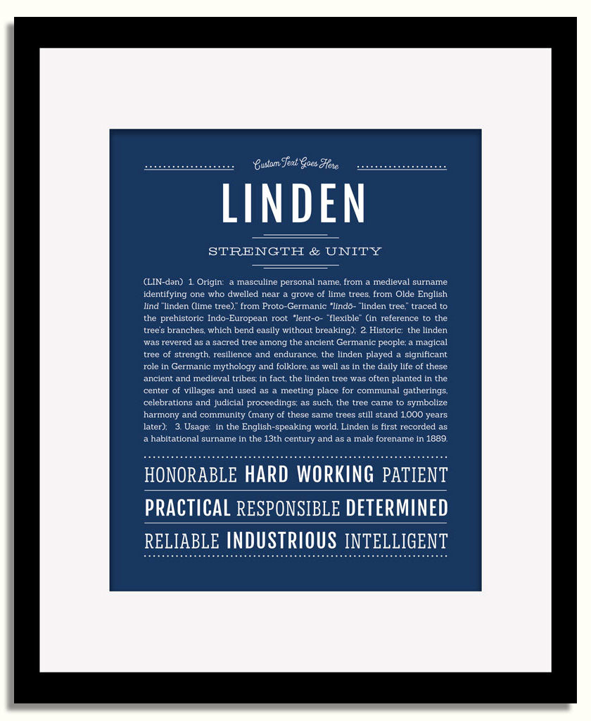 Frame Options | Midnight Blue | Black Frame, Matted