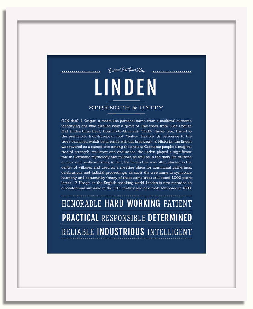 Frame Options | Midnight Blue | White Frame, Matted