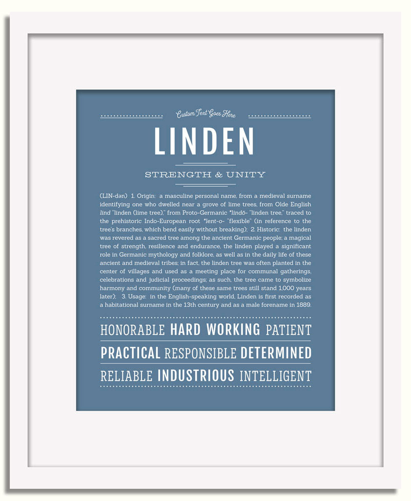 Frame Options | Steele Blue | White Frame, Matted