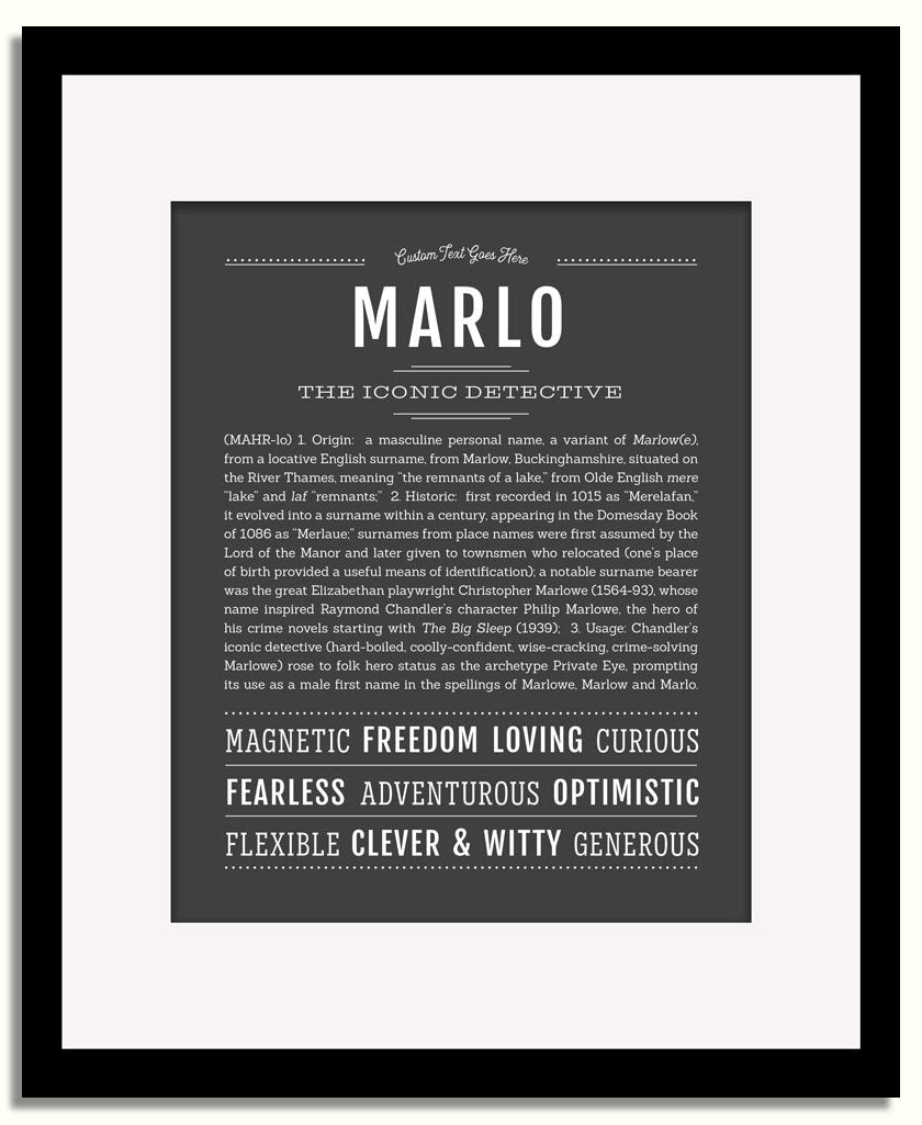 Frame Options | Charcoal Gray | Black Frame, Matted
