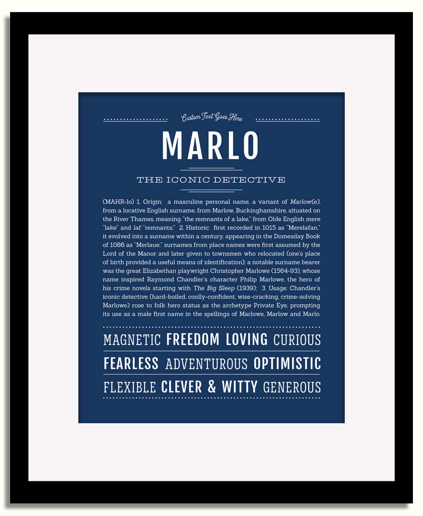 Frame Options | Midnight Blue | Black Frame, Matted