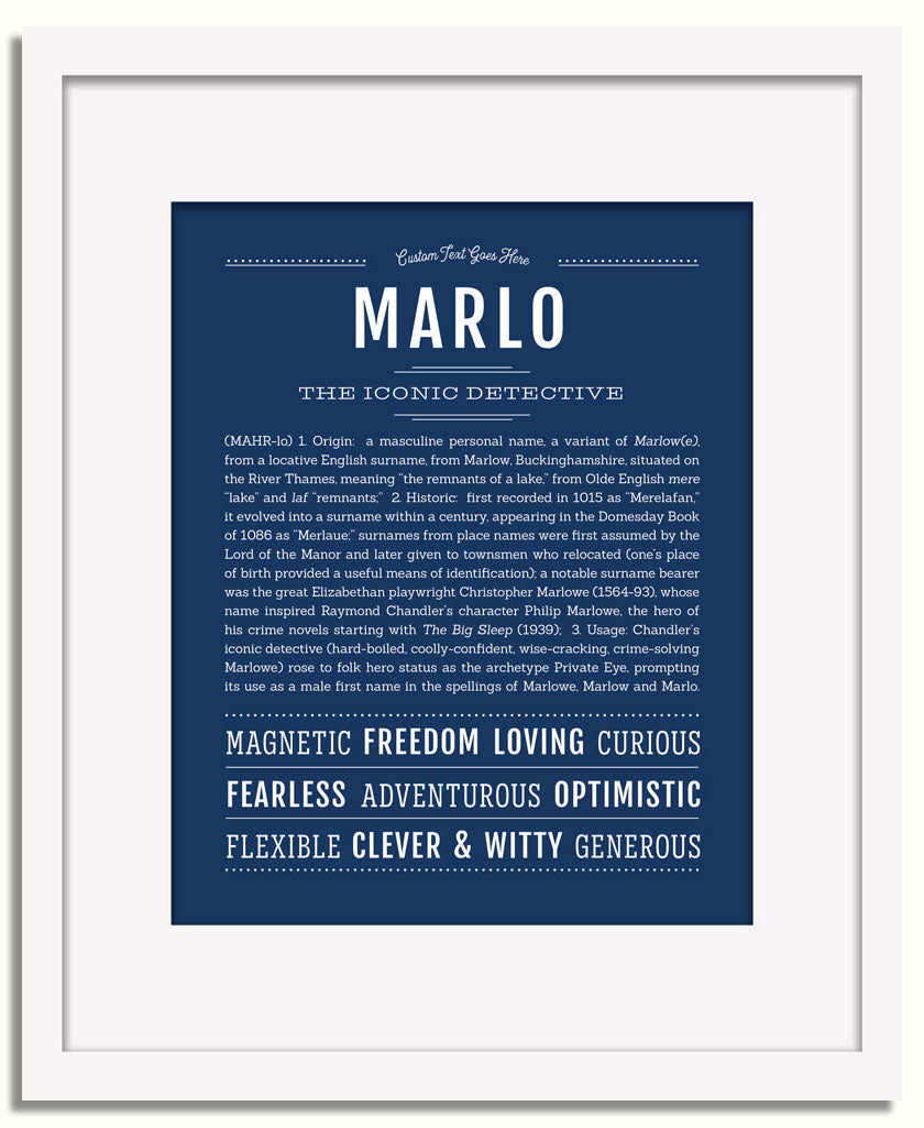 Frame Options | Midnight Blue | White Frame, Matted