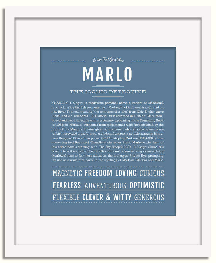 Frame Options | Steele Blue | White Frame, Matted