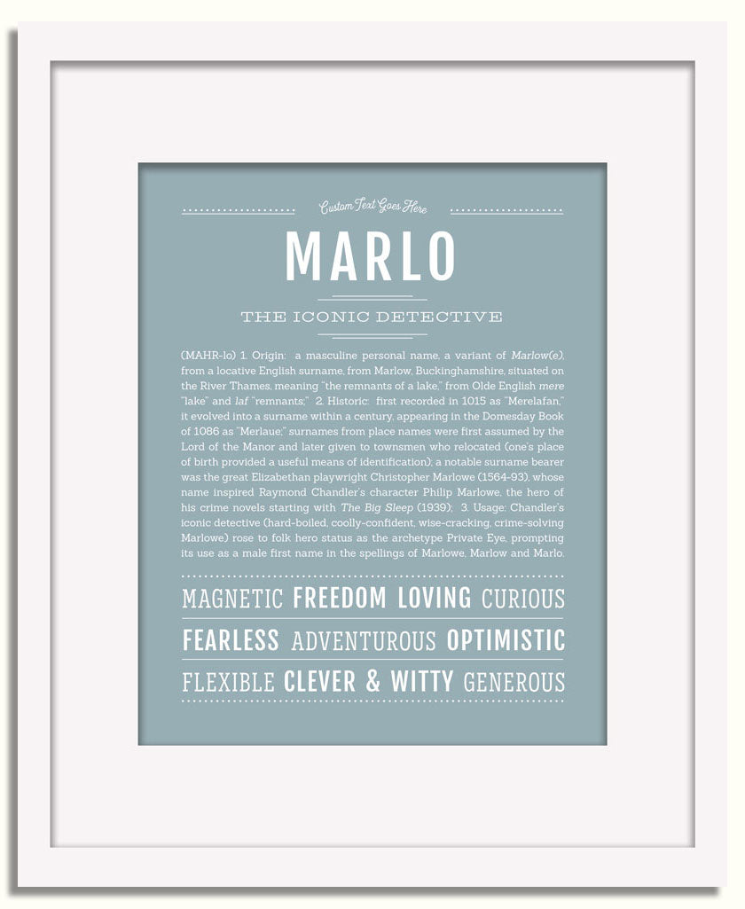 Frame Options | Powder Blue | White Frame, Matted