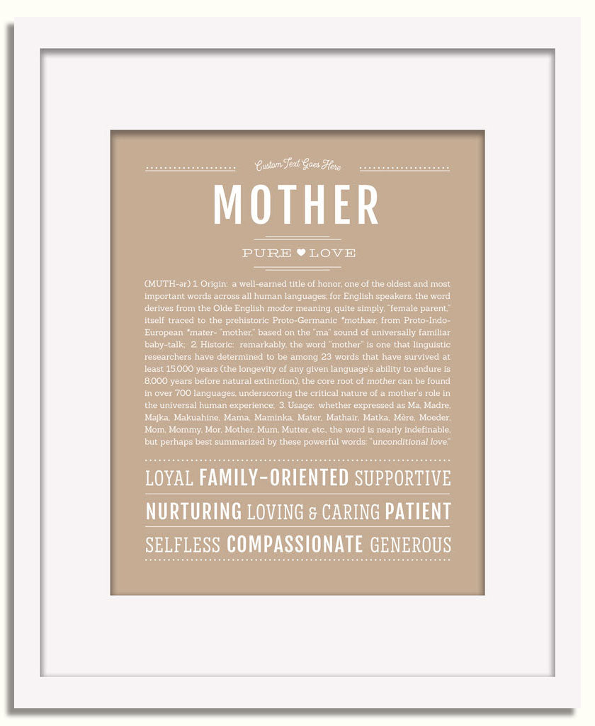 Frame Options | Tan | White Frame, Matted