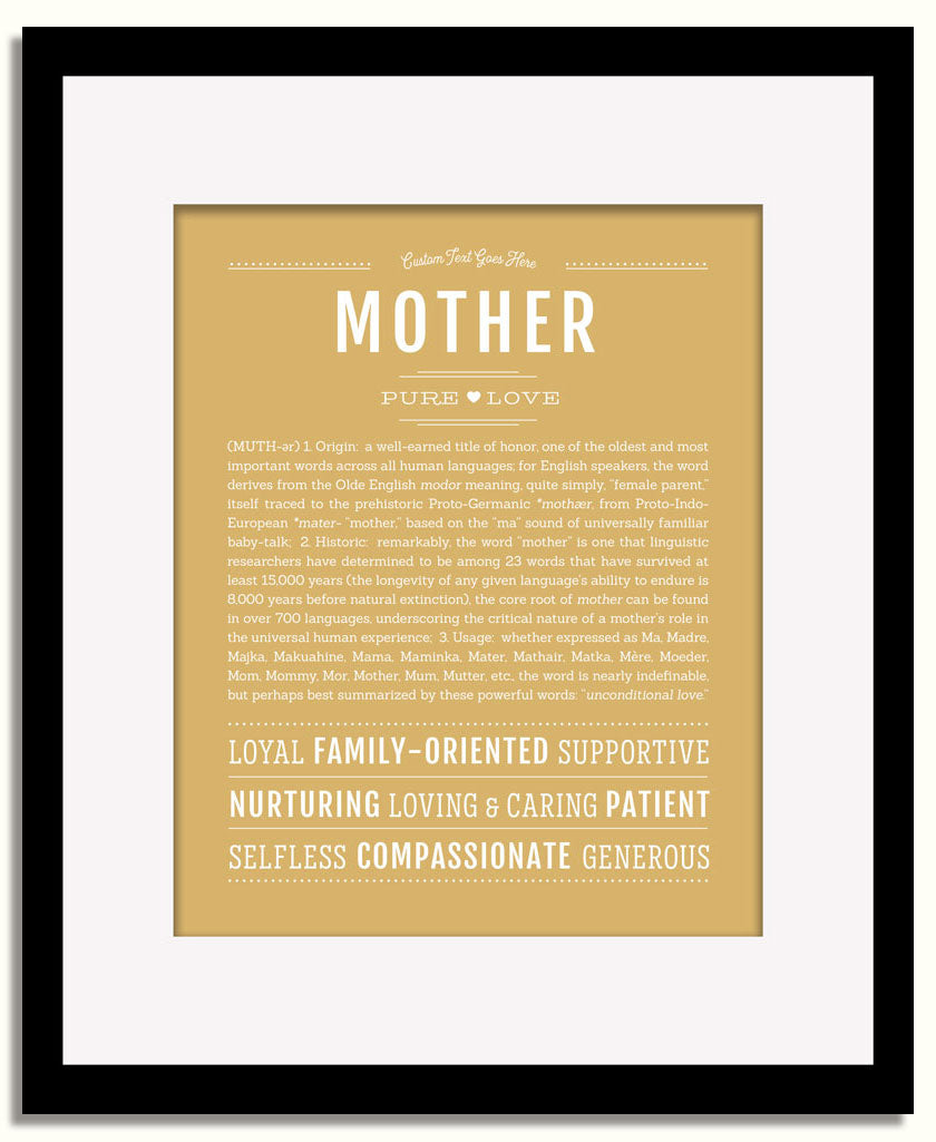 Frame Options | Matte Gold | Black Frame, Matted