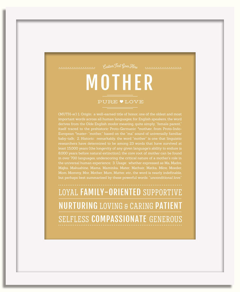 Frame Options | Matte Gold | White Frame, Matted