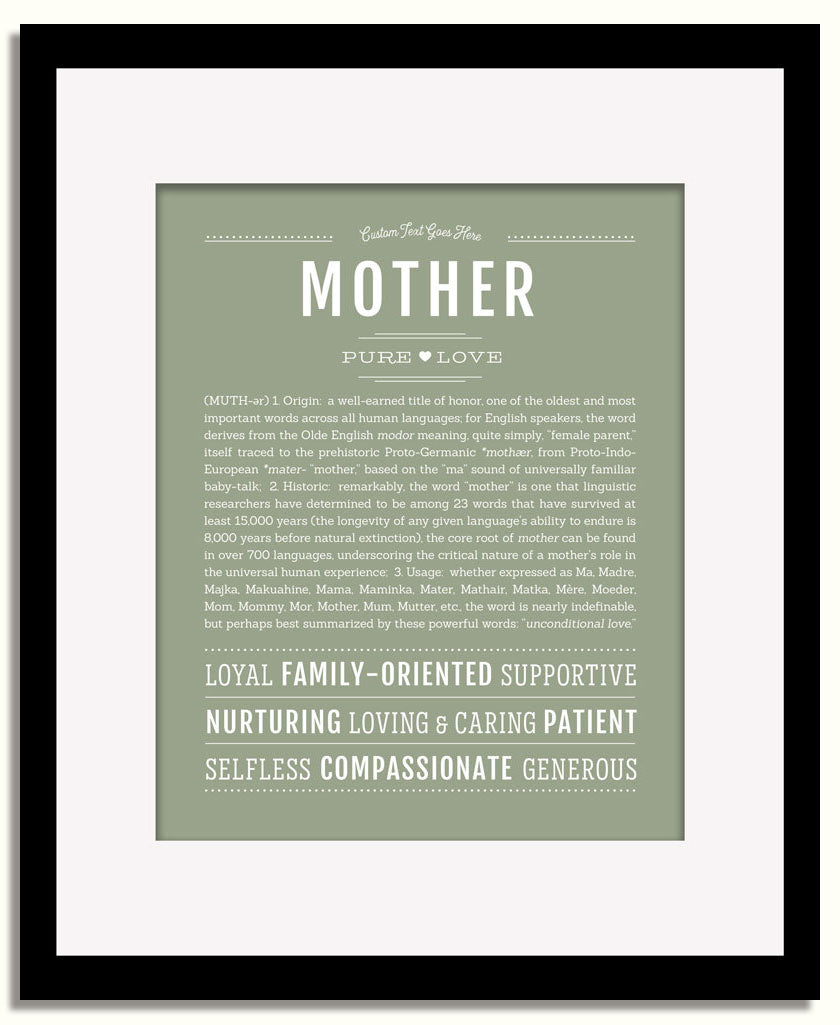 Frame Options | Sage | Black Frame, Matted
