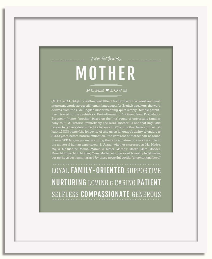 Frame Options | Sage | White Frame, Matted