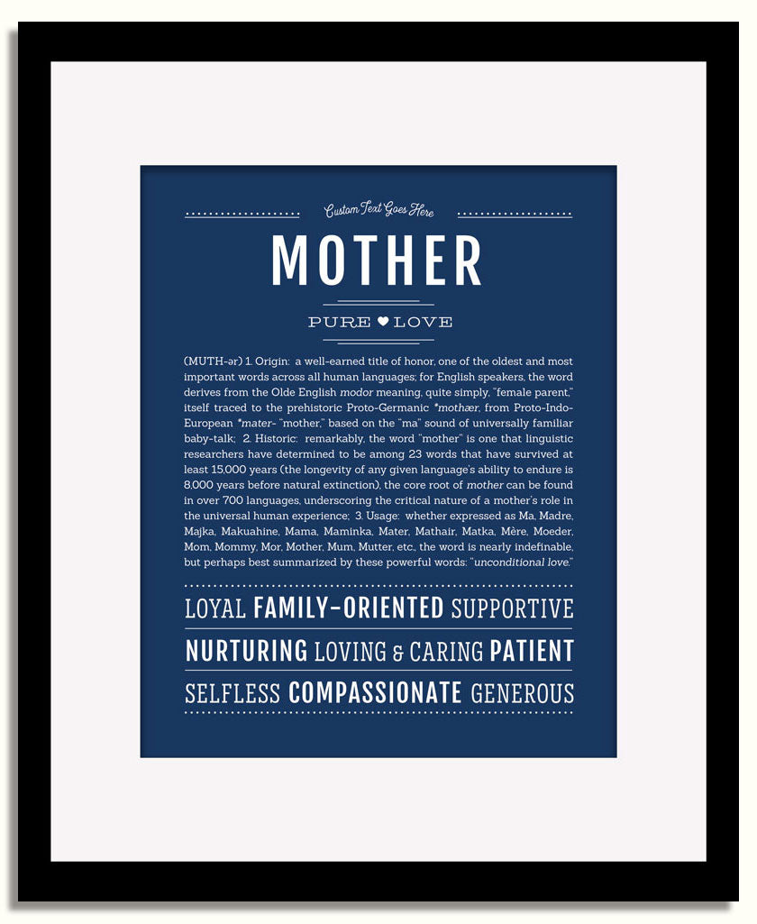Frame Options | Midnight Blue | Black Frame, Matted