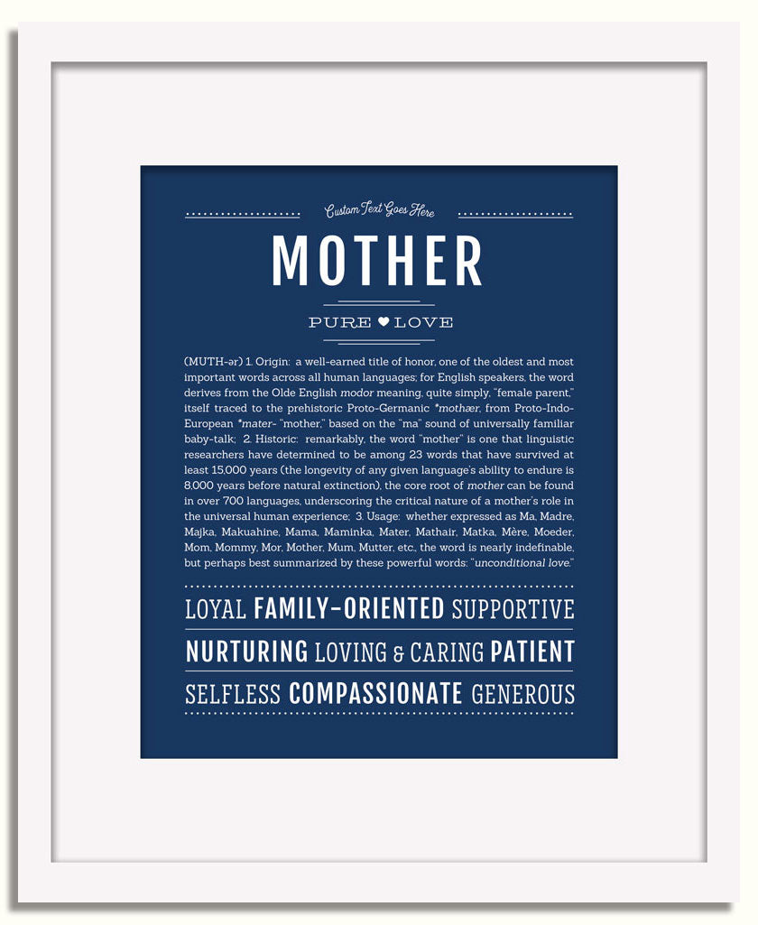Frame Options | Midnight Blue | White Frame, Matted