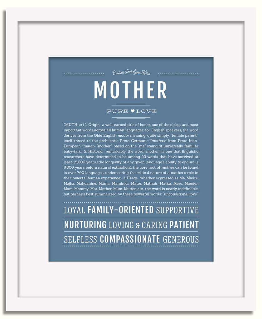 Frame Options | Steele Blue | White Frame, Matted