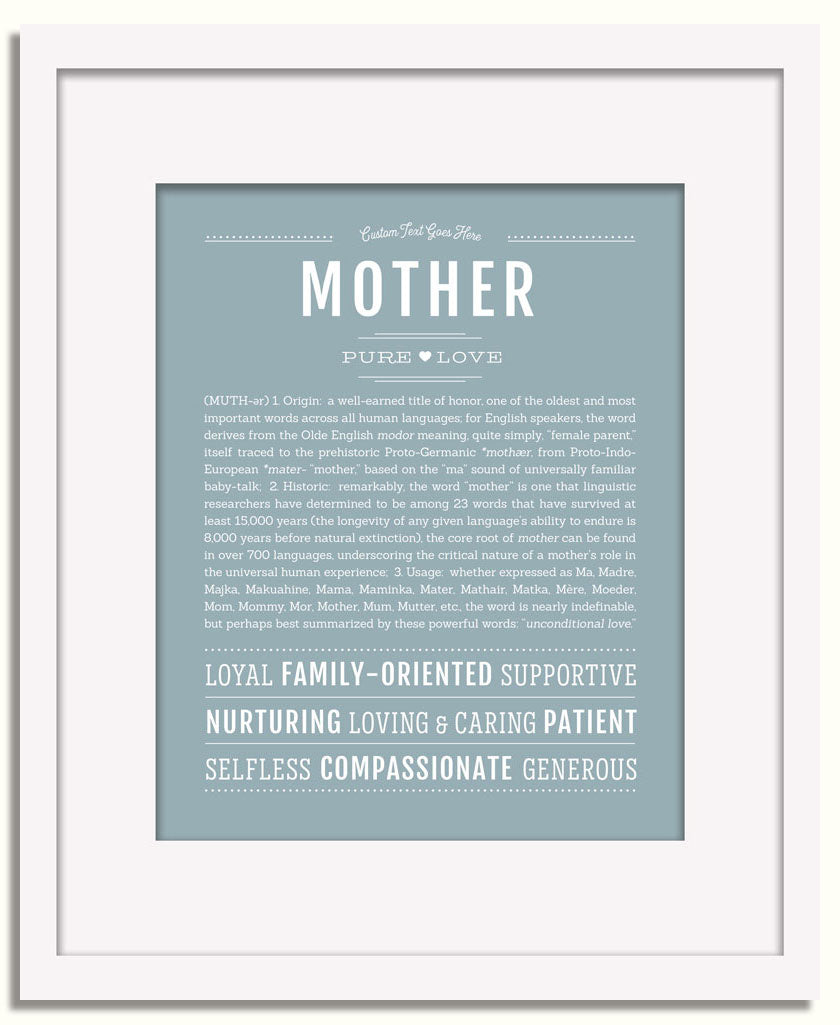 Frame Options | Powder Blue | White Frame, Matted