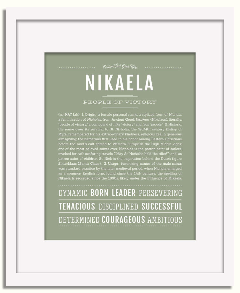 Frame Options | Sage | White Frame, Matted