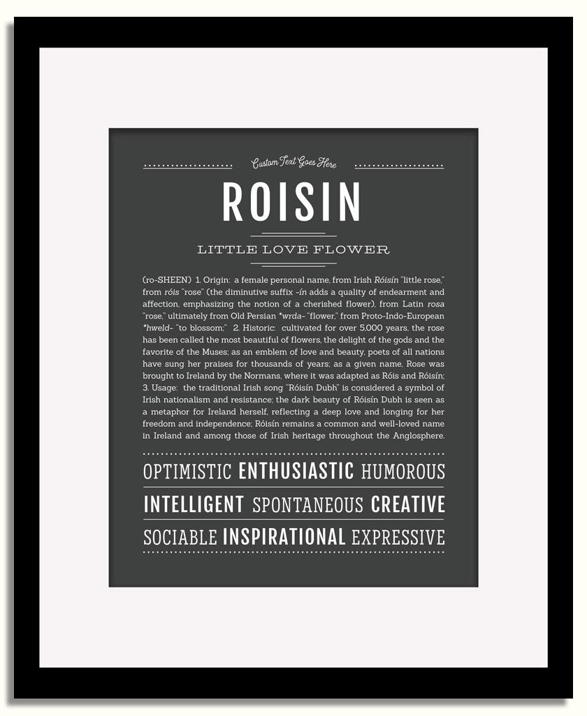 Frame Options | Charcoal Gray | Black Frame, Matted