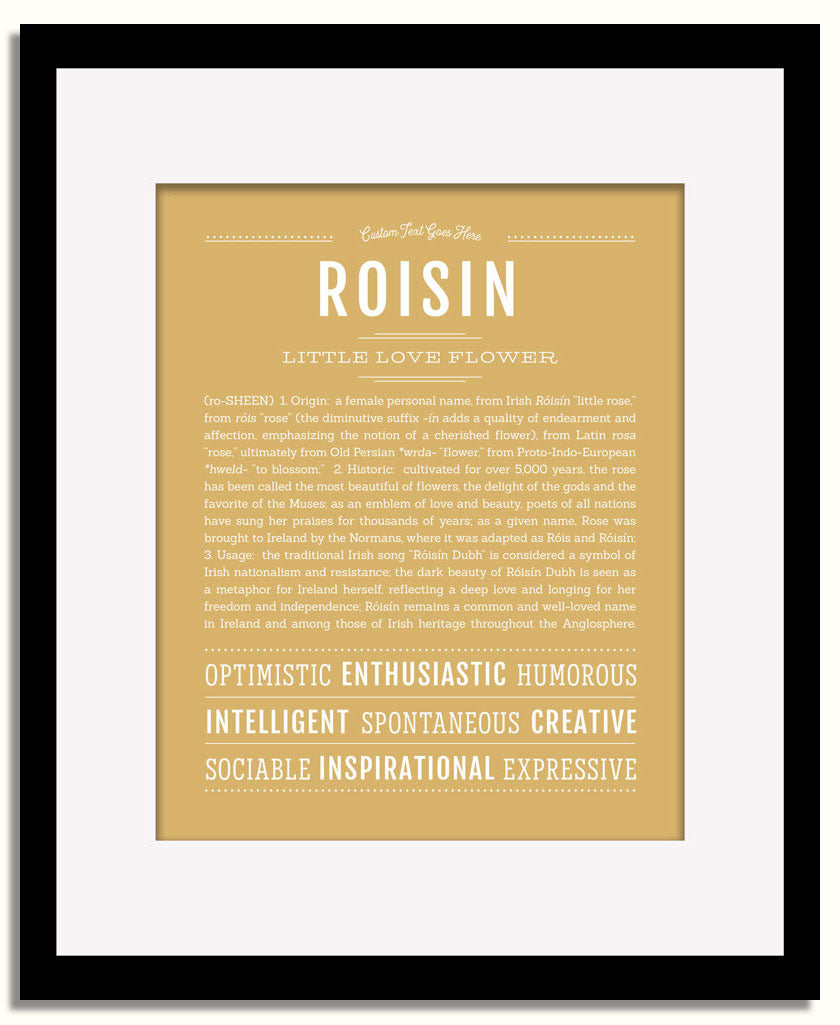 Frame Options | Matte Gold | Black Frame, Matted