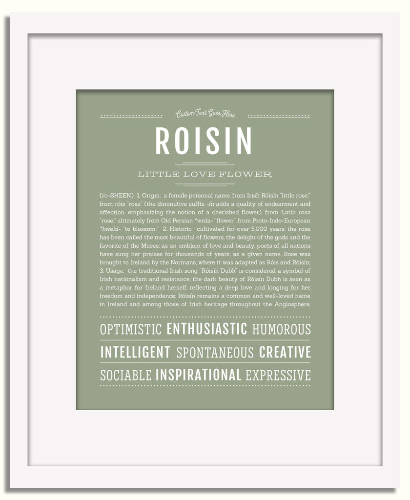 Frame Options | Sage | White Frame, Matted