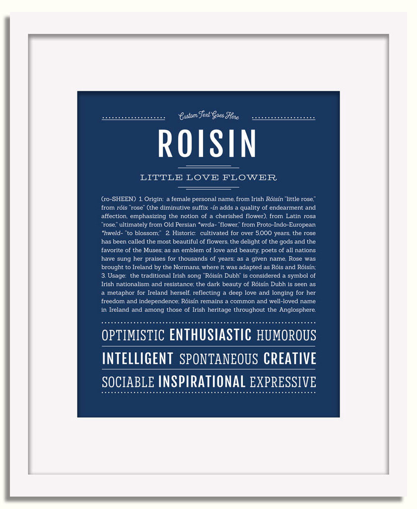 Frame Options | Midnight Blue | White Frame, Matted