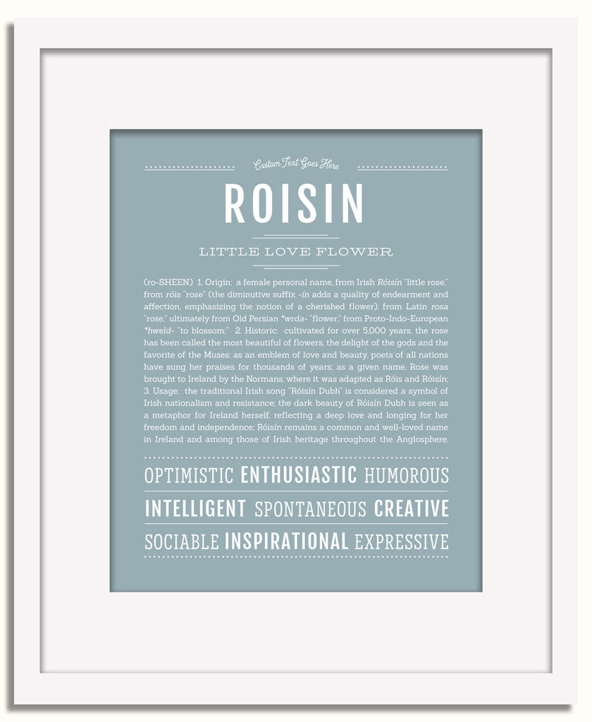 Frame Options | Powder Blue | White Frame, Matted
