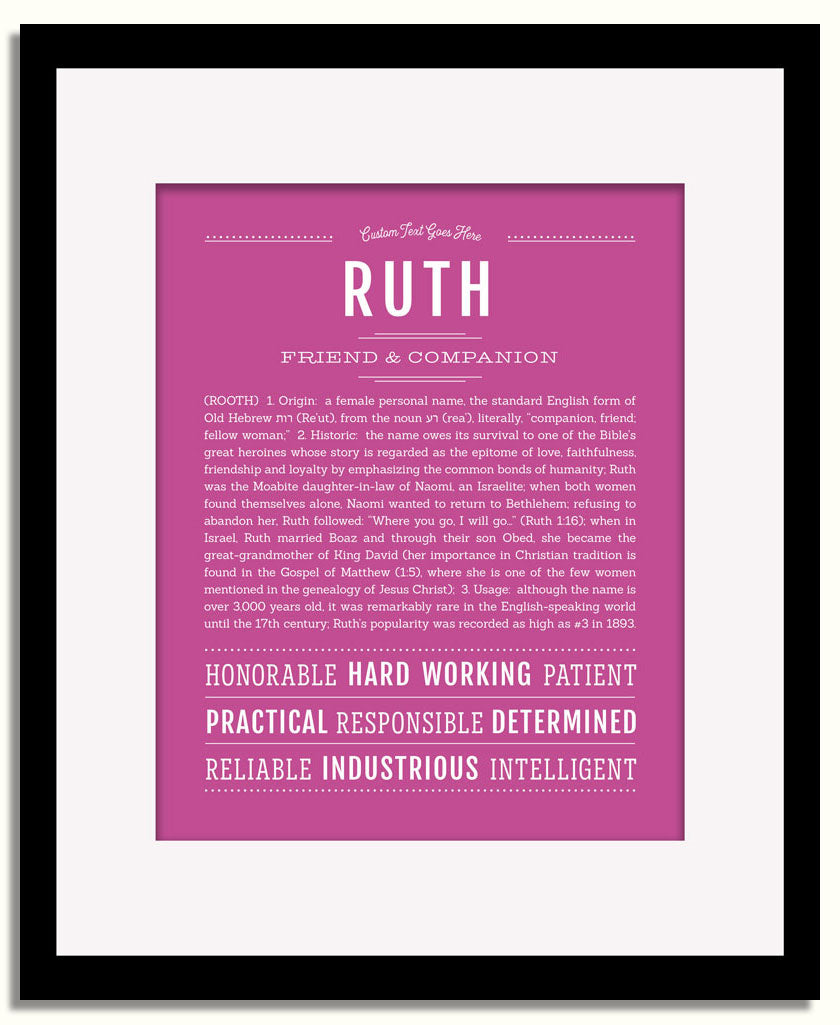 Frame Options | Dark Pink | Black Frame, Matted
