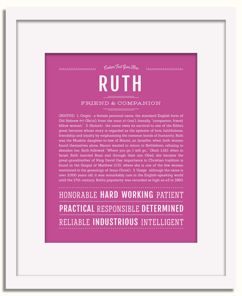 Frame Options | Dark Pink | White Frame, Matted