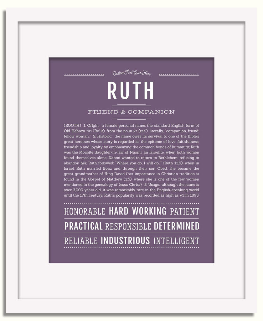 Frame Options | Deep Purple | White Frame, Matted