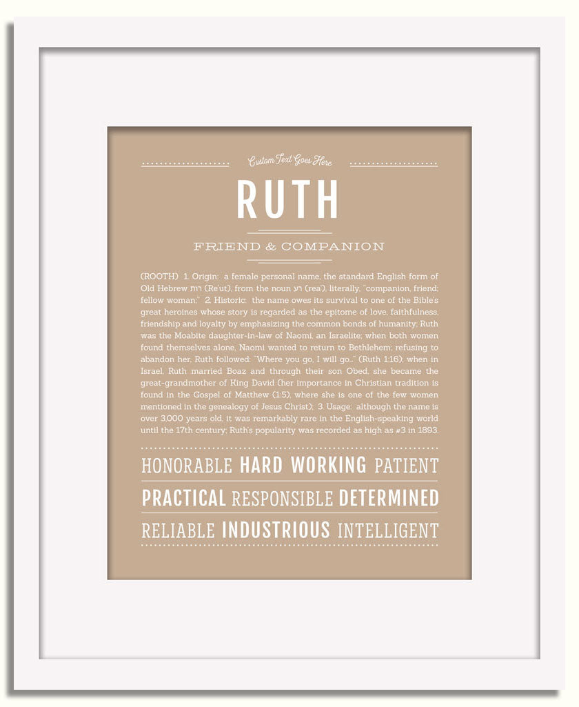 Frame Options | Tan | White Frame, Matted