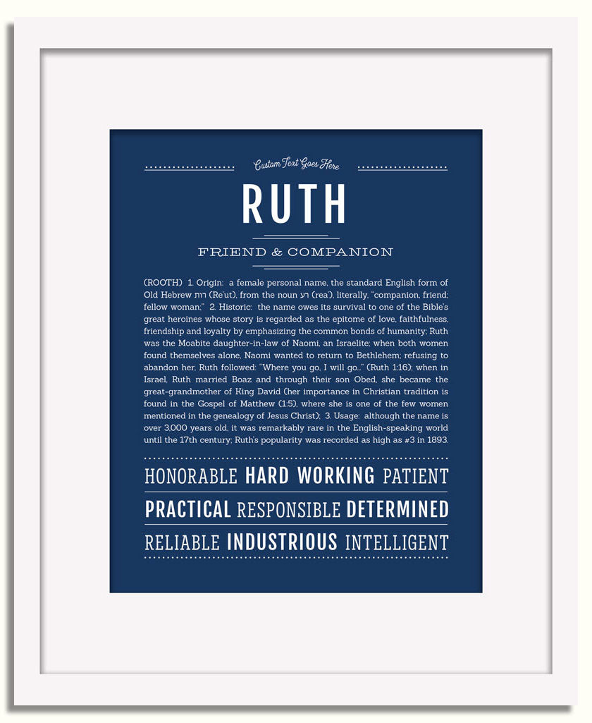 Frame Options | Midnight Blue | White Frame, Matted