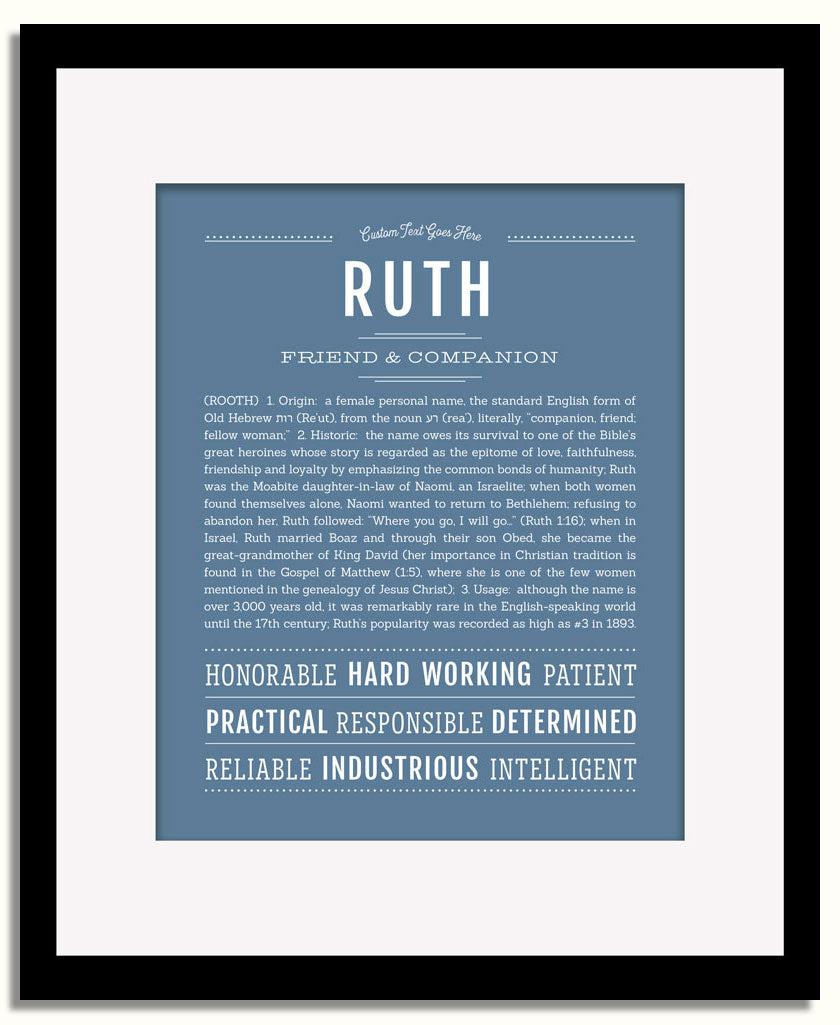 Frame Options | Steele Blue | Black Frame, Matted