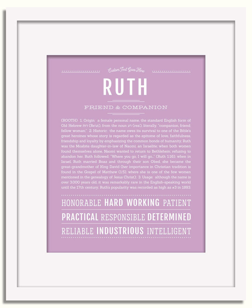 Frame Options | Lilac | White Frame, Matted