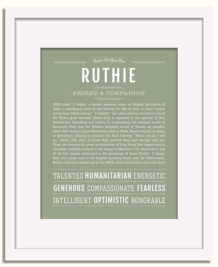 Frame Options | Sage | White Frame, Matted