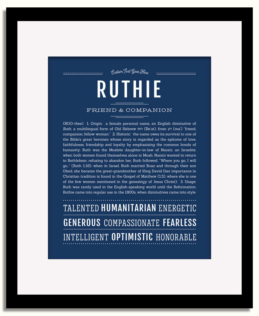 Frame Options | Midnight Blue | Black Frame, Matted