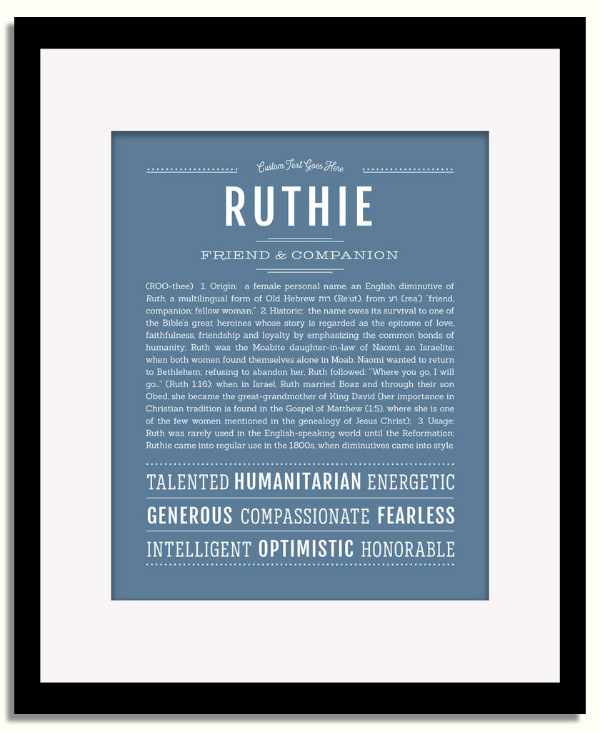Frame Options | Steele Blue | Black Frame, Matted