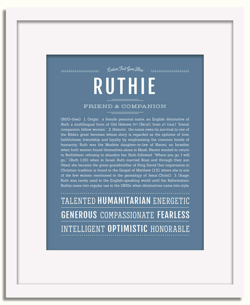 Frame Options | Steele Blue | White Frame, Matted