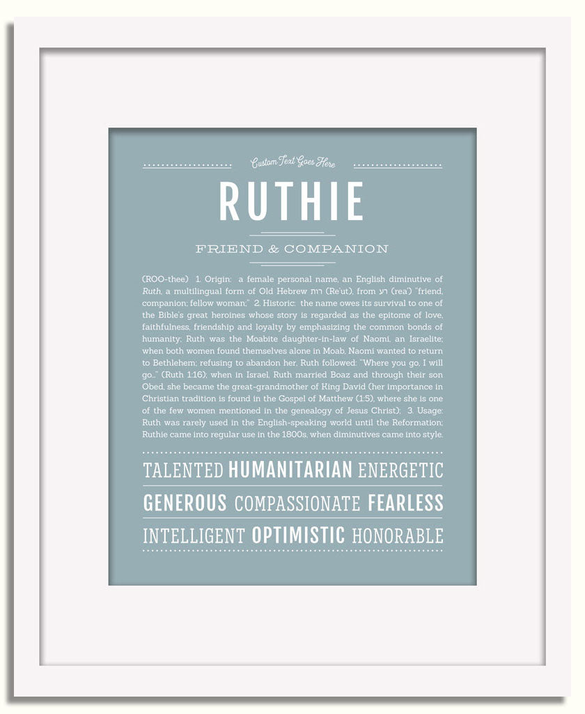 Frame Options | Powder Blue | White Frame, Matted